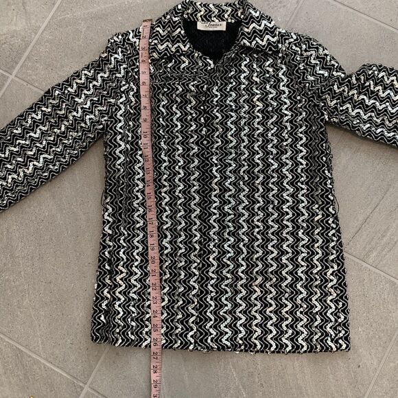 Vintage Lee Jordan 1970s Sequin Open Blazer Size 6-8 - Picture 7 of 10